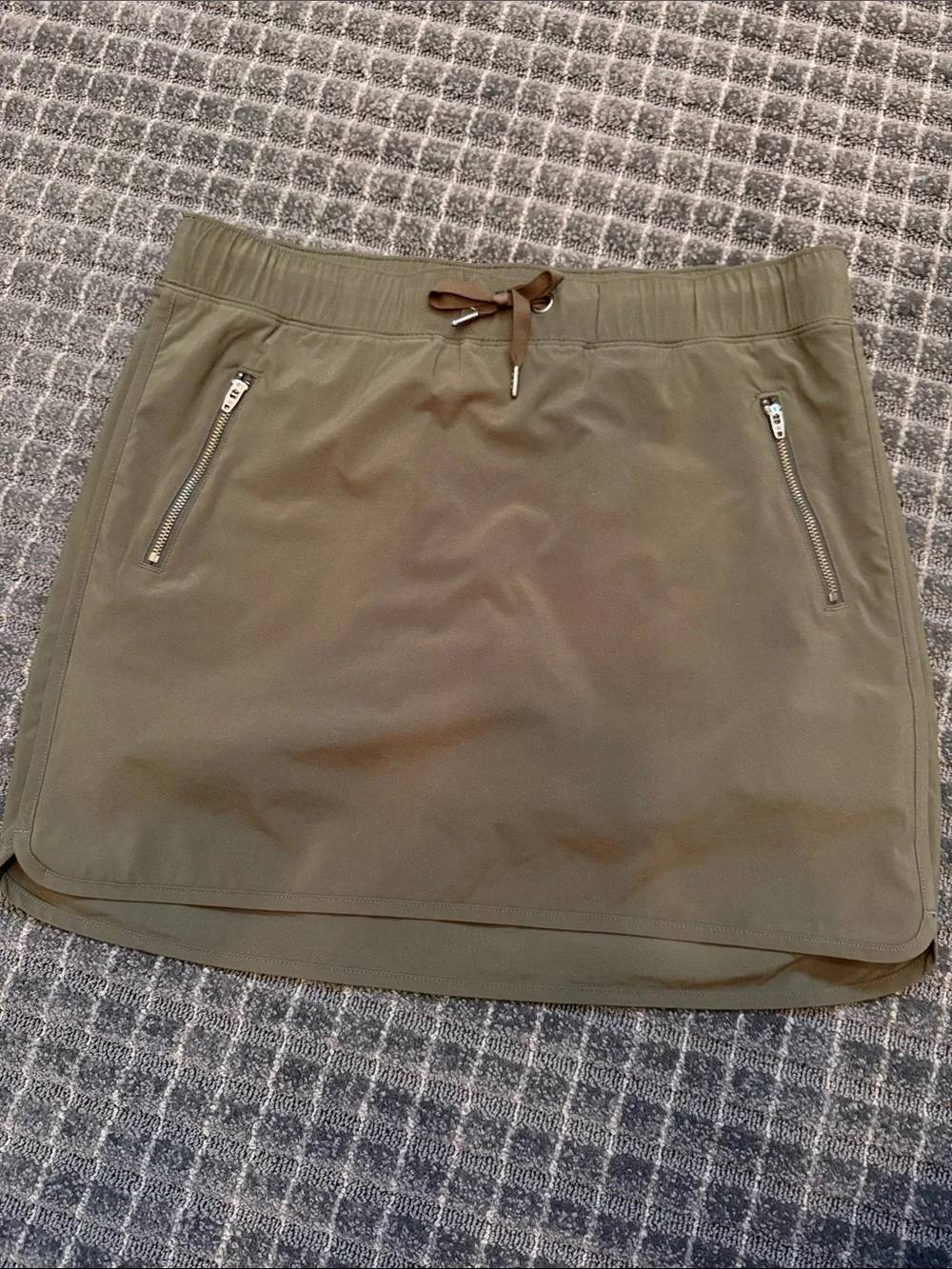 Athleta Olive Green Drawstring Skort with Elastic Waist